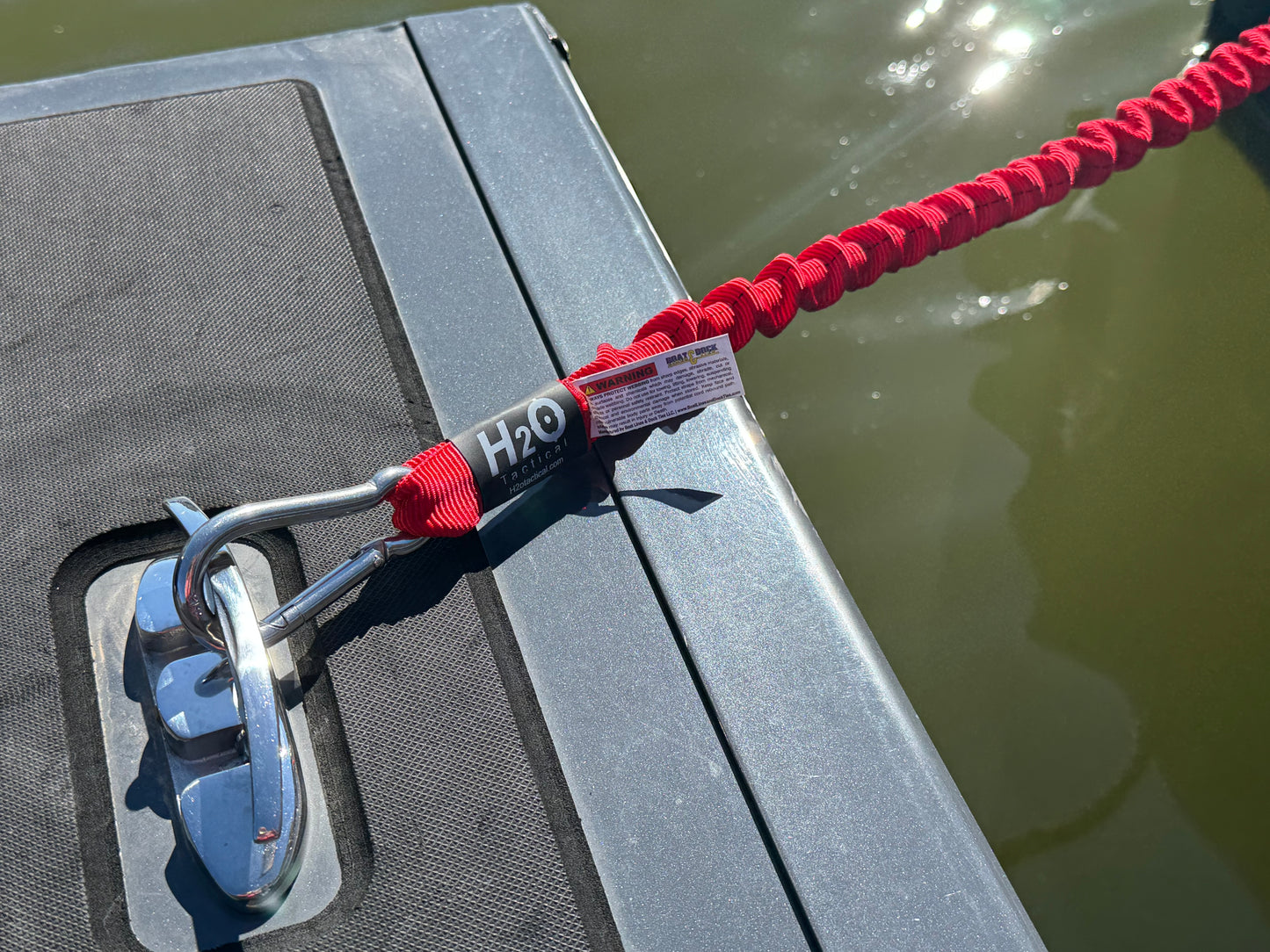 H2O Tactical 48inch Bungee Dock Line w/ Stainless Steel Clip